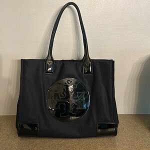 Tory Burch small Ella patent tote bag. Like new. Black